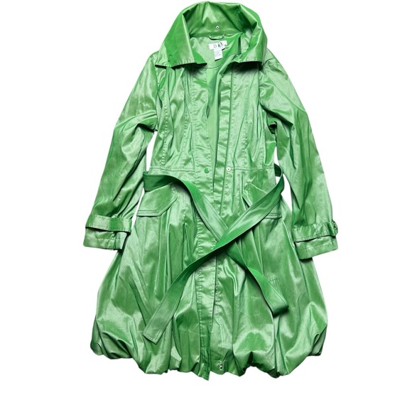 D&Y Bubble Green Trench Coat NWOT Women’s Size Large - Picture 1 of 5